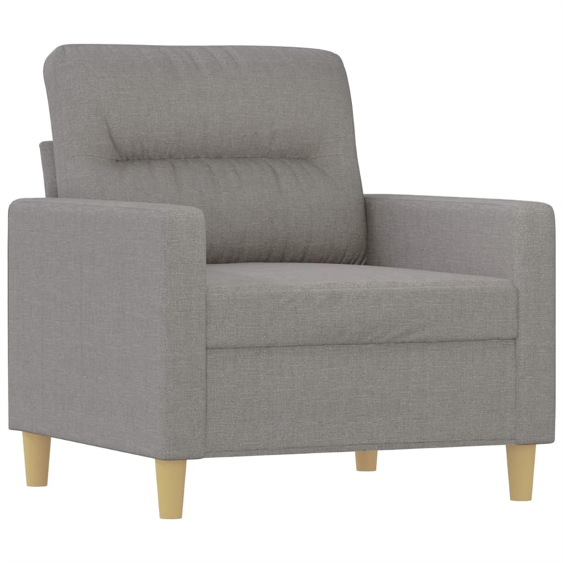 Vidaxl Single Sofa Chair in Light Gray Polyester