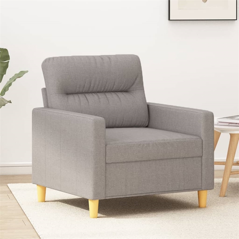 Vidaxl Single Sofa Chair in Light Gray Polyester