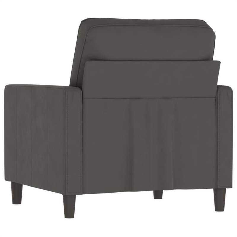 Vidaxl Single Sofa Chair in Dark Grey Velvet Polyester
