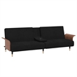 Vidaxl Compact Sofa Bed in Black Velvet