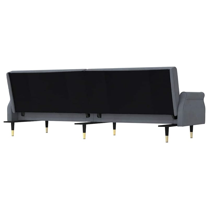 Vidaxl Large Sofa Bed in Dark Grey Velvet