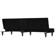 Vidaxl Large Sofa Bed in Black Polyester