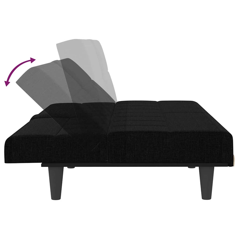 Vidaxl Large Sofa Bed in Black Polyester