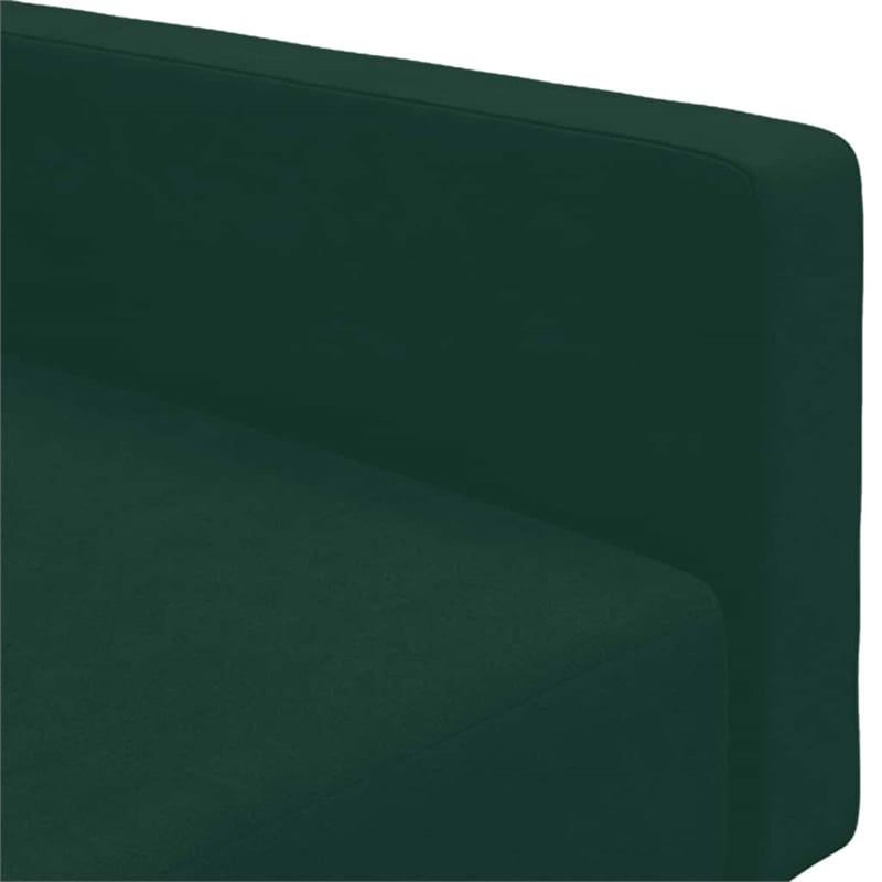 Vidaxl 2-Seater Sofa Bed in Dark Green Polyester Velvet Wood