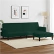 Vidaxl 2-Seater Sofa Bed in Dark Green Polyester Velvet Wood