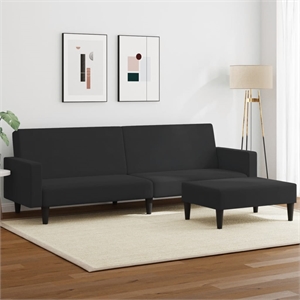 Vidaxl Sofa Bed in Black Polyester Velvet