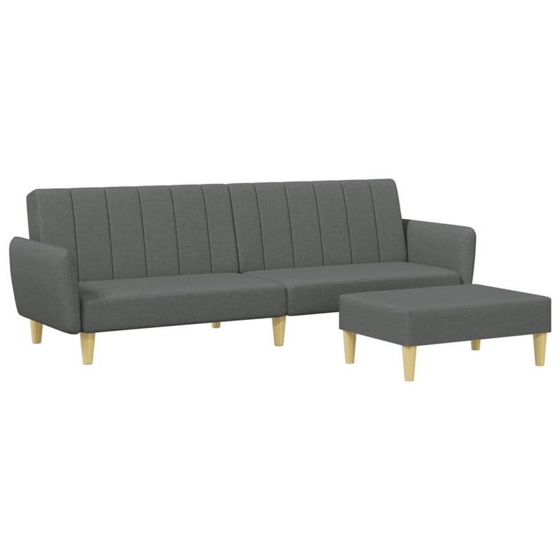 Vidaxl 2-Seater Sofa Bed in Dark Gray Fabric