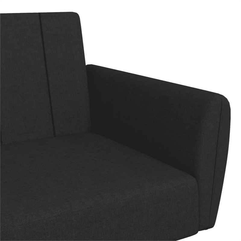 Vidaxl Large Sofa Bed in Black Polyester