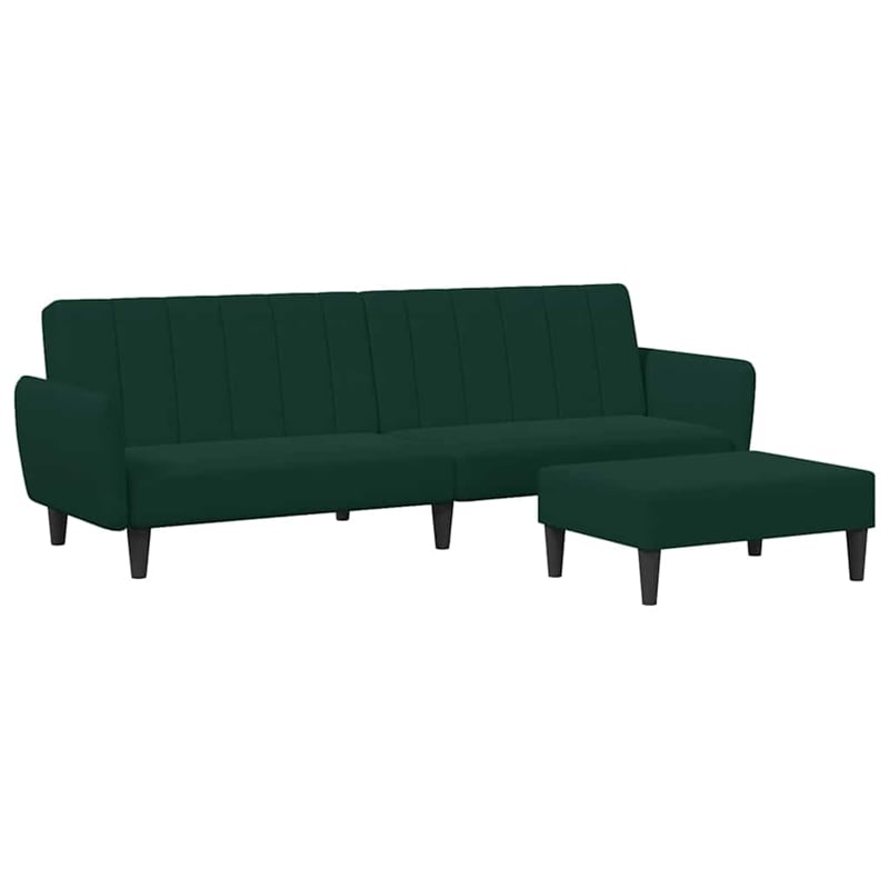 Vidaxl 2-Seater Sofa Bed in Dark Green Polyester Velvet