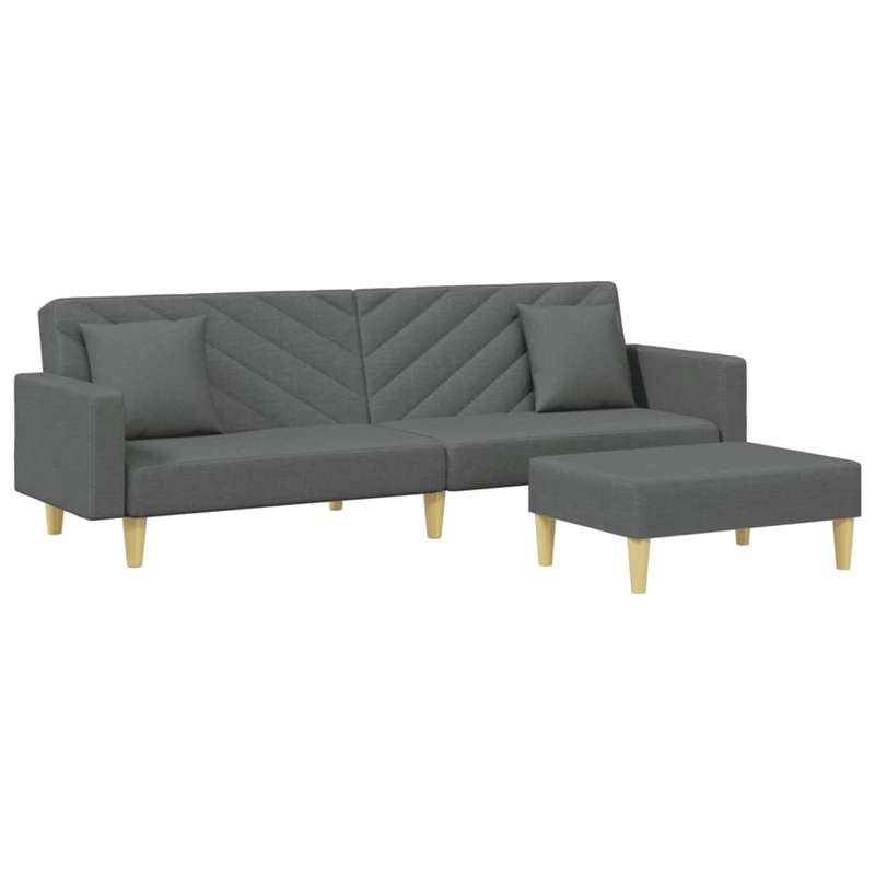 Vidaxl 2-Seater Sofa Bed in Dark Grey Fabric