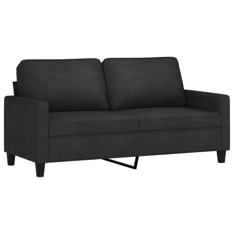 Vidaxl Metal 2-Seater Sofa Black Polyester Fabric