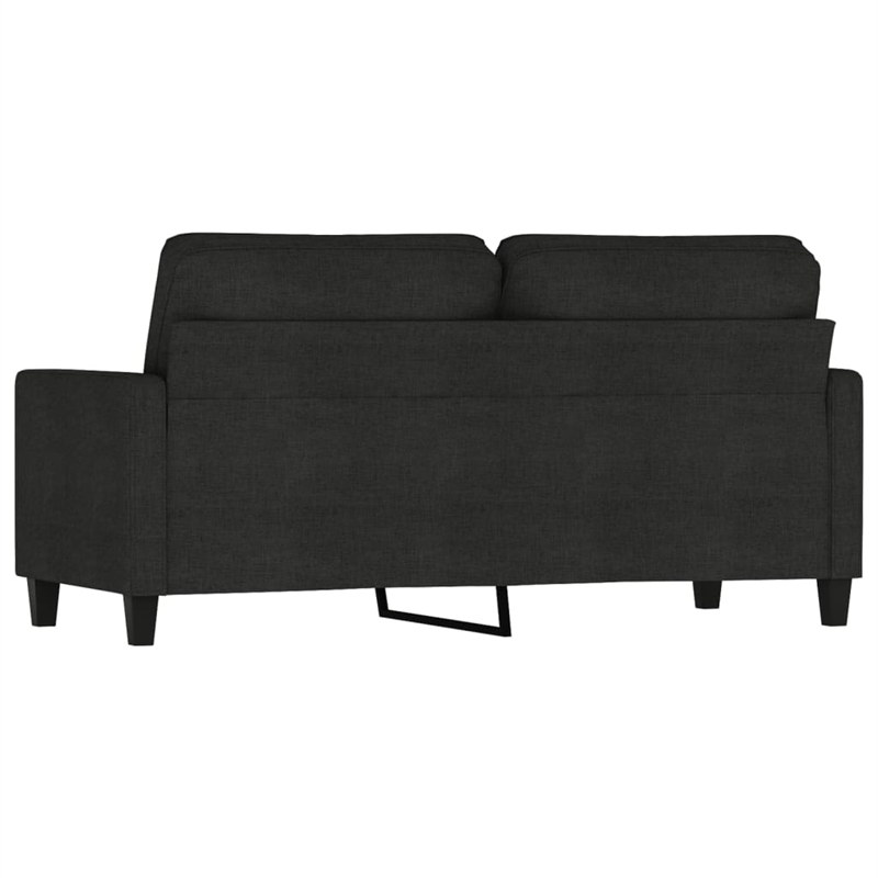 Vidaxl Metal 2-Seater Sofa Black Polyester Fabric