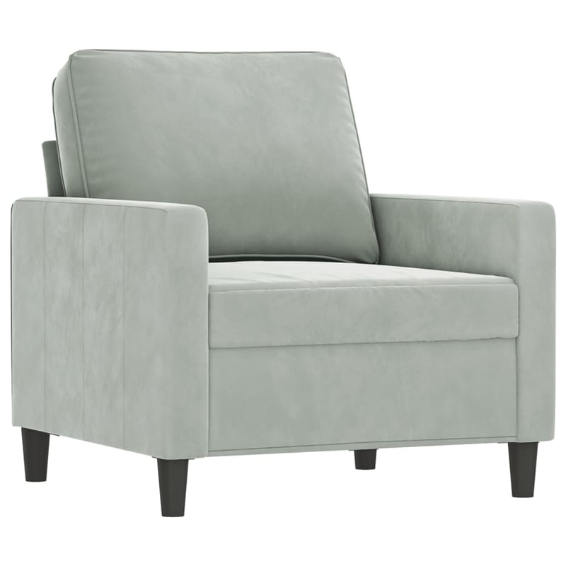 Vidaxl Single Sofa Chair in Light Gray Polyester