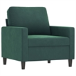Vidaxl Single Sofa Chair in Dark Green Polyester