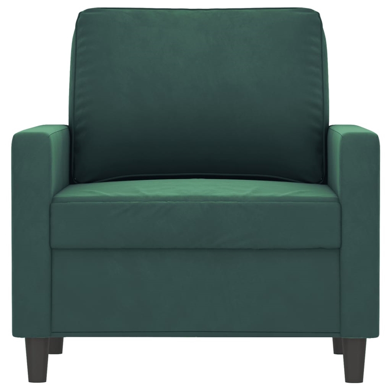 Vidaxl Single Sofa Chair in Dark Green Polyester