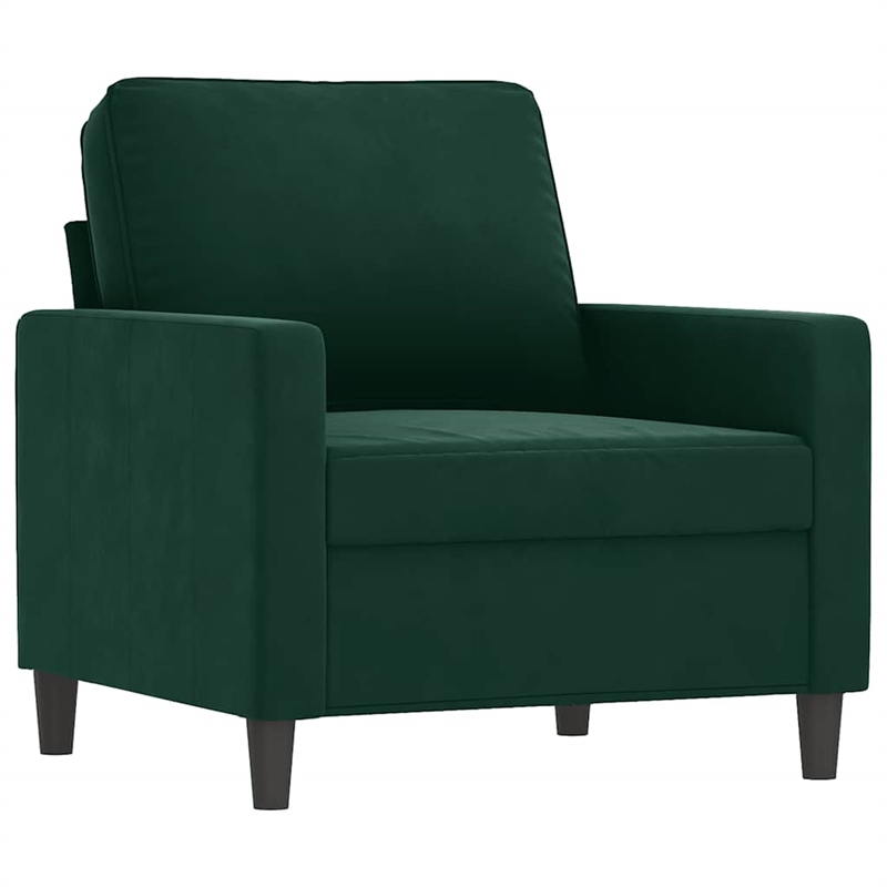 Vidaxl Single Sofa Chair in Dark Green Polyester