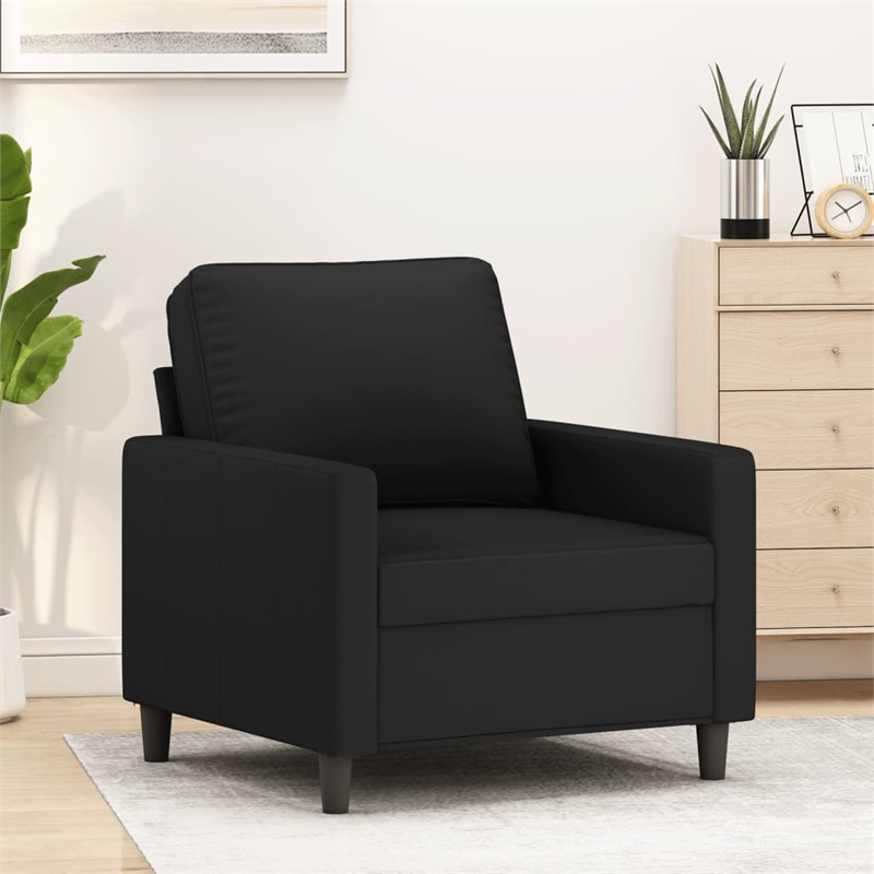 Vidaxl Single Sofa Chair in Black Polyester Velvet