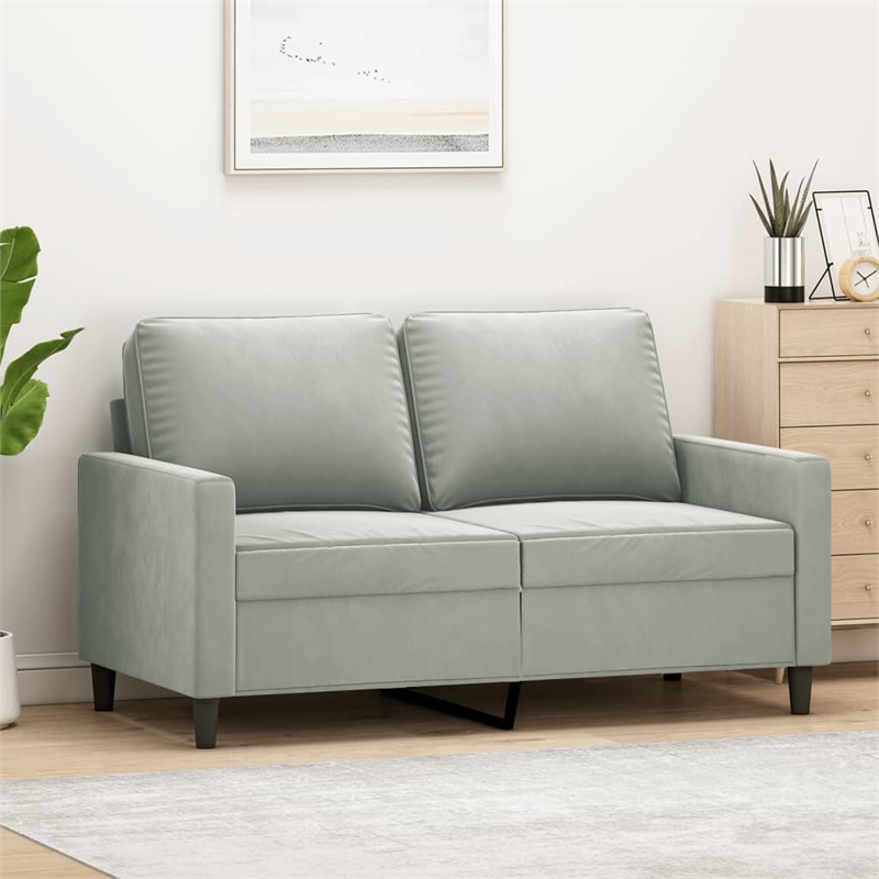 Vidaxl Metal 2-Seater Sofa in Light Gray Polyester