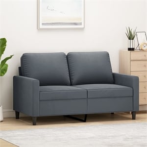 Vidaxl Metal 2-Seater Sofa in Dark Grey Polyester