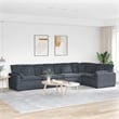 Vidaxl Modular L-Shaped Sofa in Dark Grey Velvet Polyester