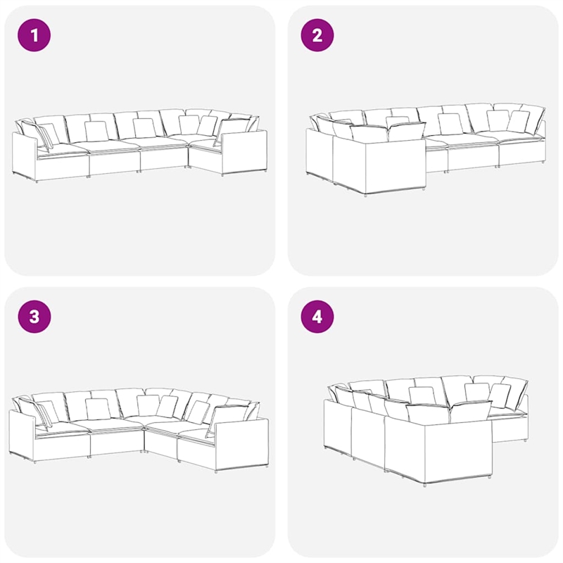 Vidaxl Modular Sofa in Dark Gray Velvet