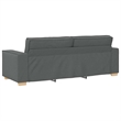 Vidaxl 3-Seater Fabric Sofa Set with Cushion in Dark Gray