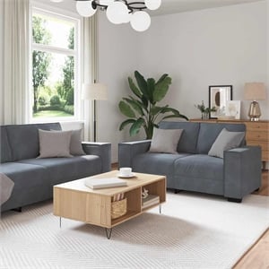 Vidaxl Large Metal Sofa Set in Dark Grey Velvet