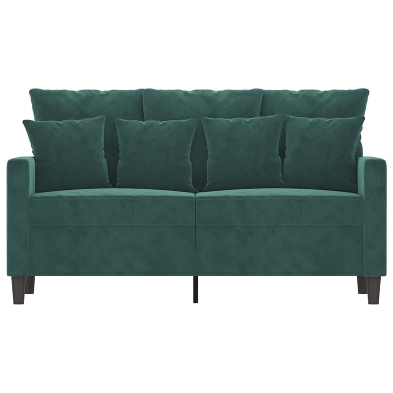 Vidaxl Metal 2-Seater Sofa in Dark Green Velvet