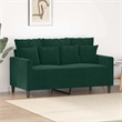 Vidaxl Metal 2-Seater Sofa in Dark Green Velvet