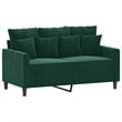 Vidaxl Metal 2-Seater Sofa in Dark Green Velvet