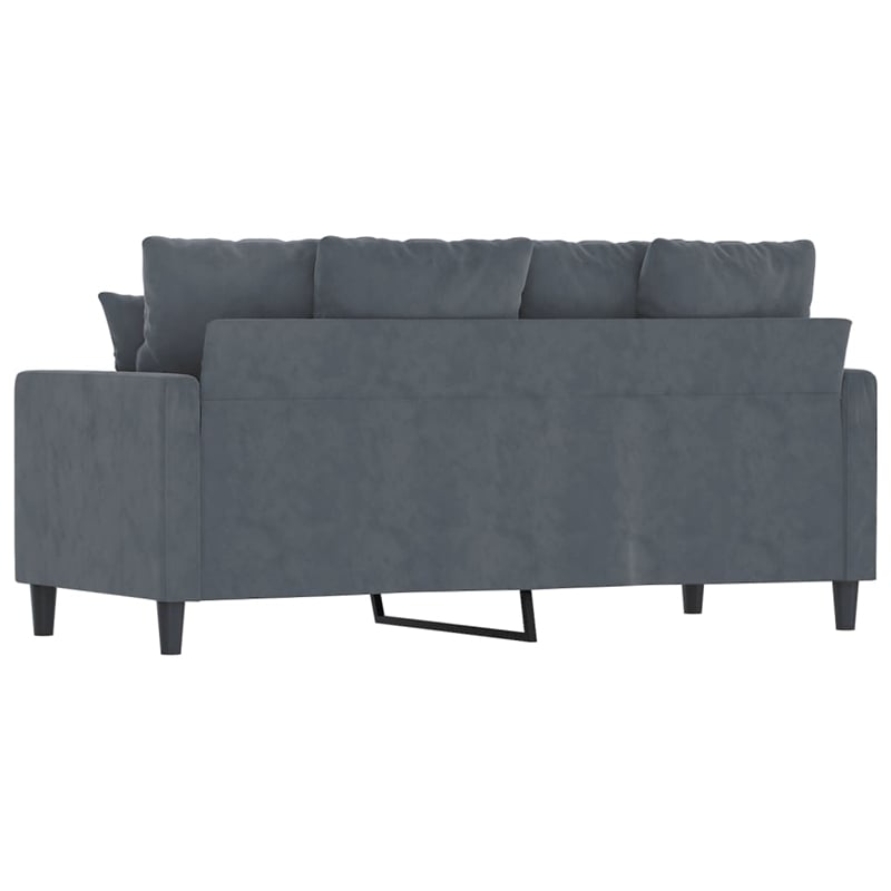 Vidaxl Metal 2-Seater Sofa in Dark Gray Velvet