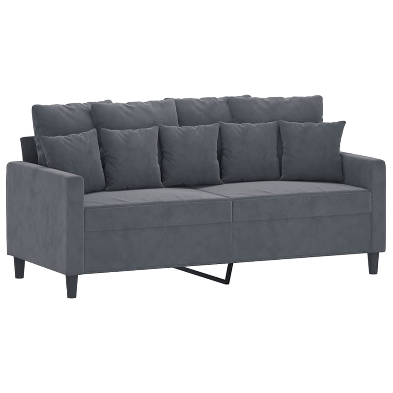 Vidaxl Metal 2-Seater Sofa in Dark Gray Velvet