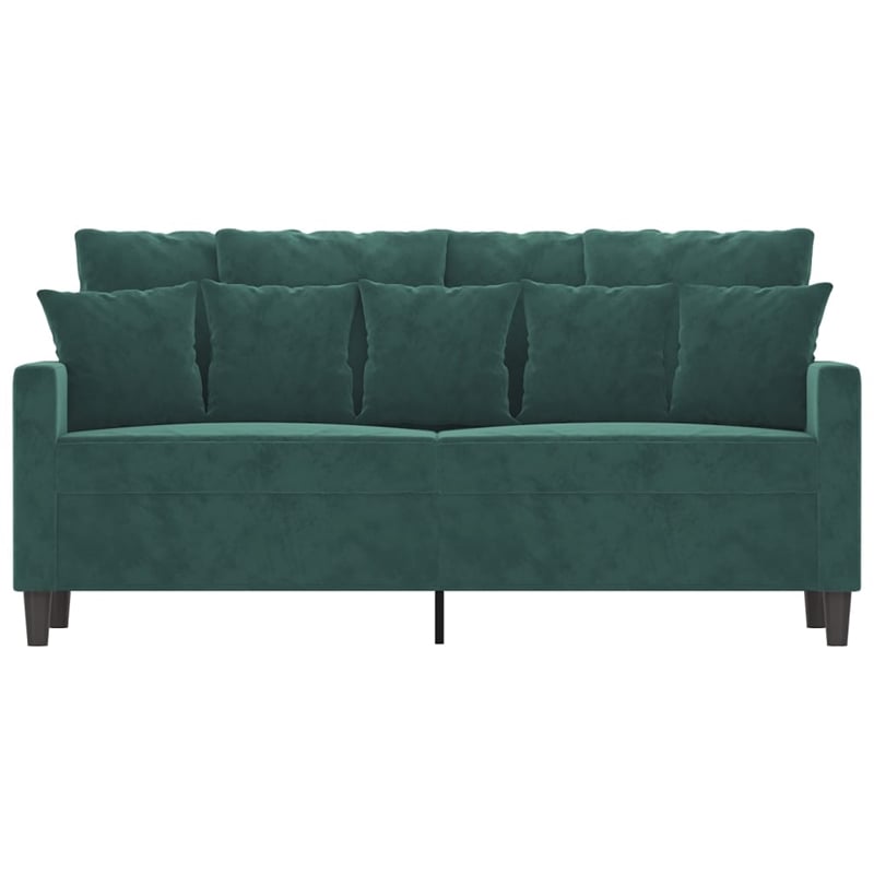 Vidaxl Metal 2-Seater Sofa in Dark Green Velvet