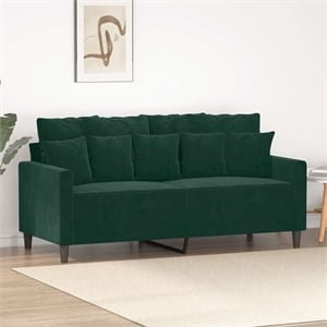 Vidaxl Metal 2-Seater Sofa in Dark Green Velvet