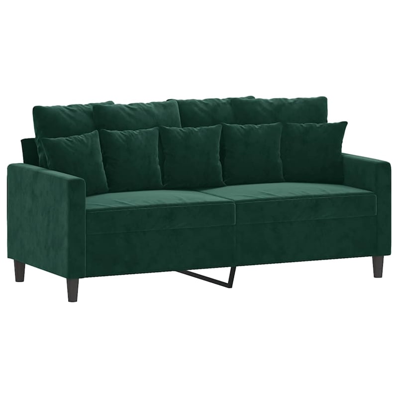 Vidaxl Metal 2-Seater Sofa in Dark Green Velvet