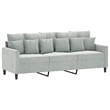 Vidaxl Metal 3-Seater Sofa in Light Grey Polyester