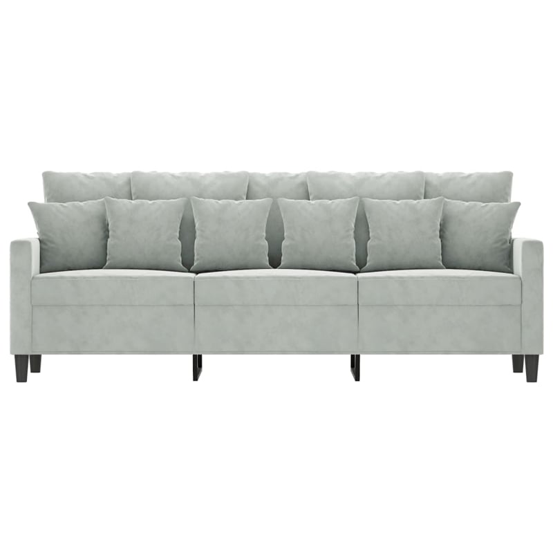 Vidaxl Metal 3-Seater Sofa in Light Grey Polyester