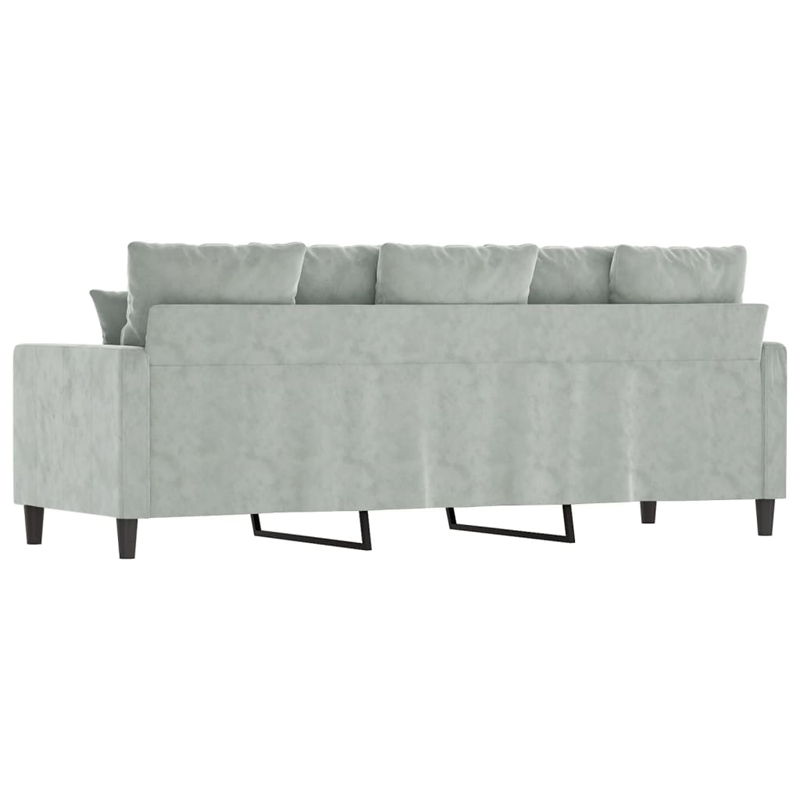 Vidaxl Metal 3-Seater Sofa in Light Grey Polyester