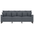 Vidaxl Metal 3-Seater Sofa in Dark Grey Velvet