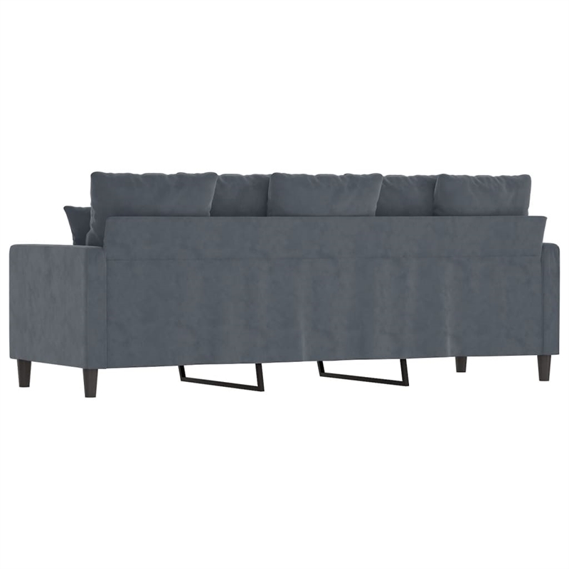 Vidaxl Metal 3-Seater Sofa in Dark Grey Velvet