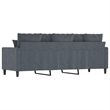 Vidaxl Metal 3-Seater Sofa in Dark Grey Velvet
