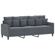 Vidaxl Metal 3-Seater Sofa in Dark Grey Velvet
