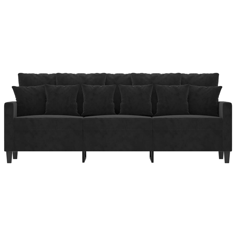 Vidaxl Metal 3-Seater Sofa in Black Velvet