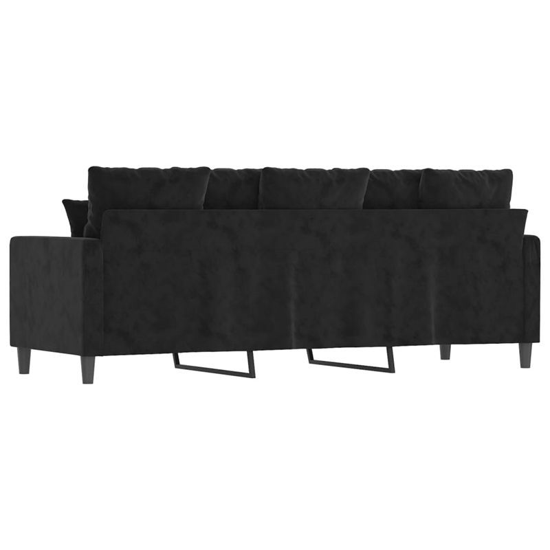 Vidaxl Metal 3-Seater Sofa in Black Velvet
