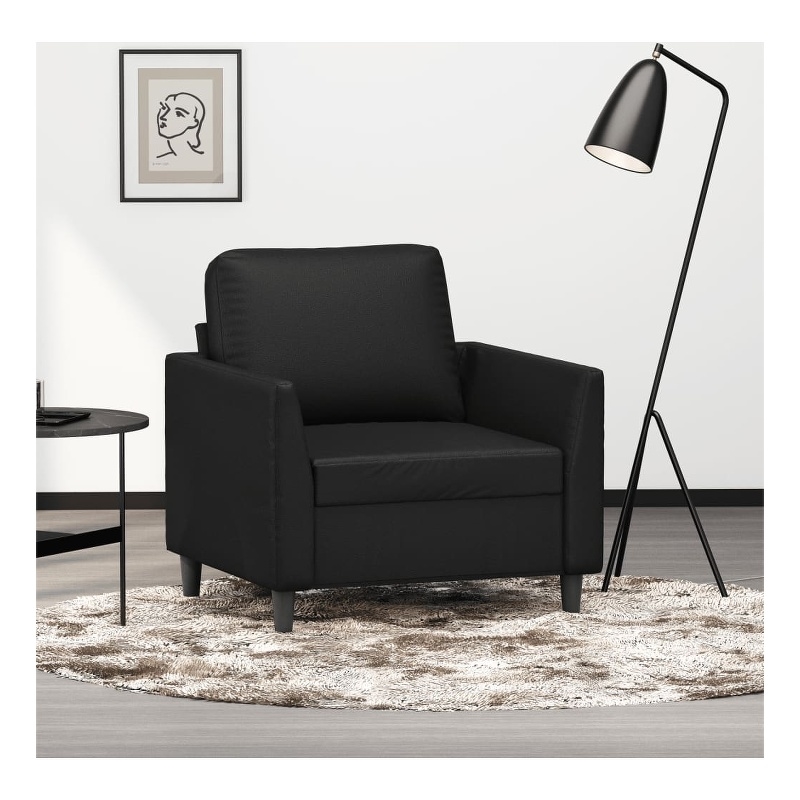 Vidaxl Single Sofa Chair in Black Faux Leather
