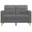 Vidaxl Metal 2-Seater Sofa in Dark Grey Fabric