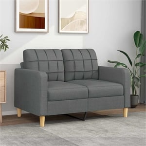Vidaxl Metal 2-Seater Sofa in Dark Grey Fabric