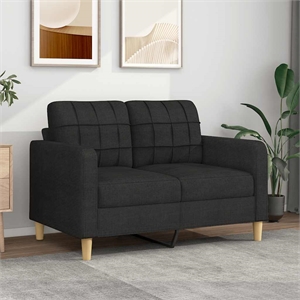 Vidaxl Metal 2-Seater Sofa in Black Polyester