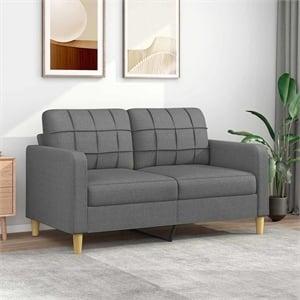 Vidaxl 55.1&quot Wide 2-Seater Sofa in Dark Grey Polyester