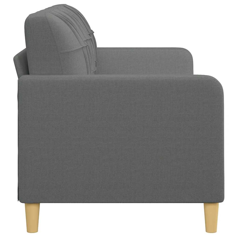 Vidaxl Metal 3-Seater Sofa Dark Grey Fabric
